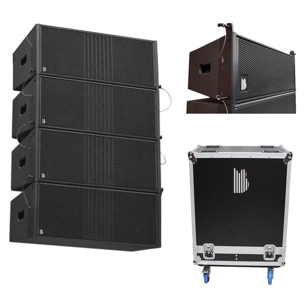 Line Array - Set of 4 Twin 8" Passive Line Array in purpose made flight case